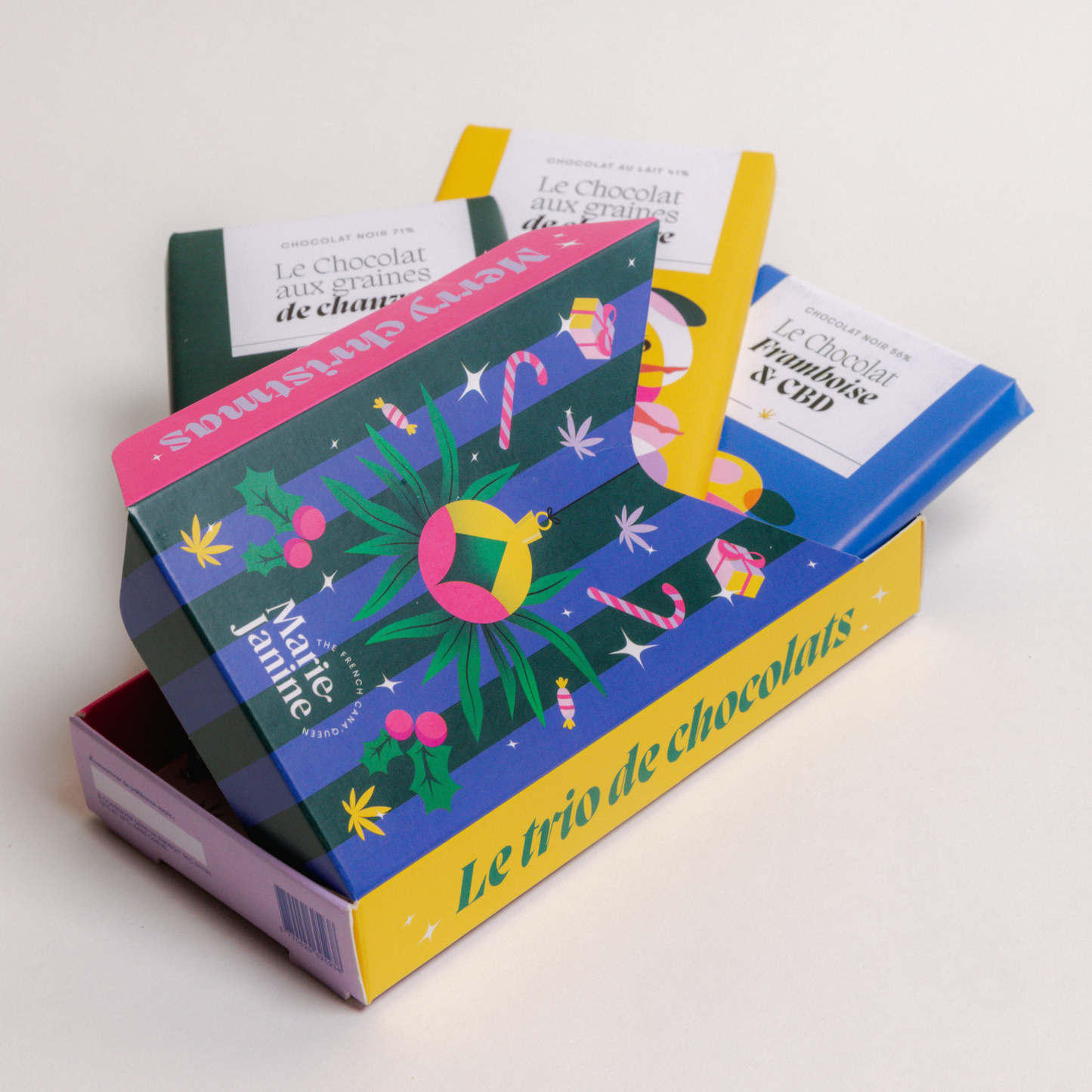 Coffret de 3 chocolats au CBD