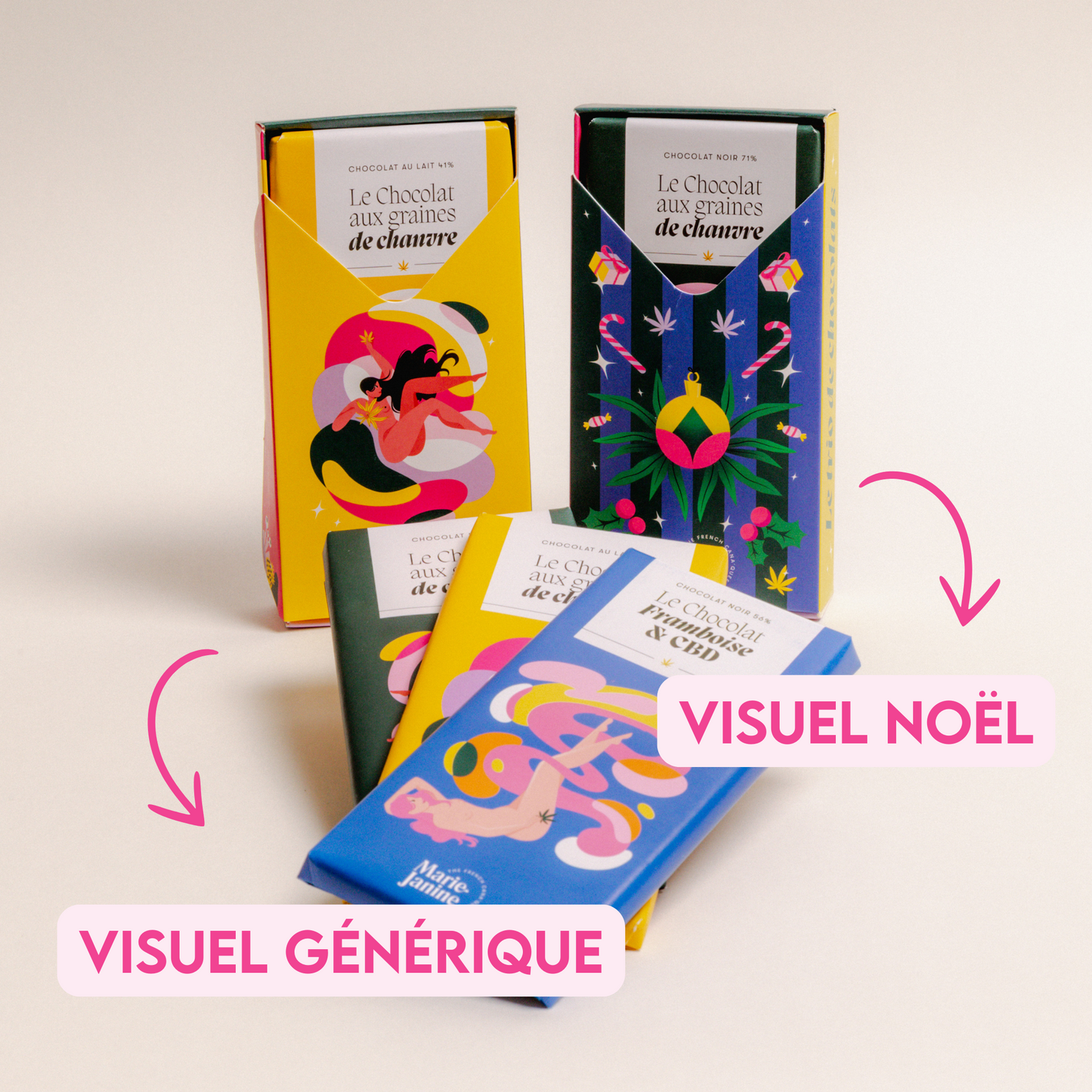 Coffret de 3 chocolats au CBD