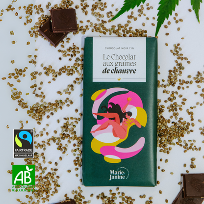 Chocolat noir aux graines de chanvre