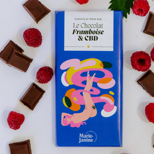 Chocolat noir, framboise et CBD