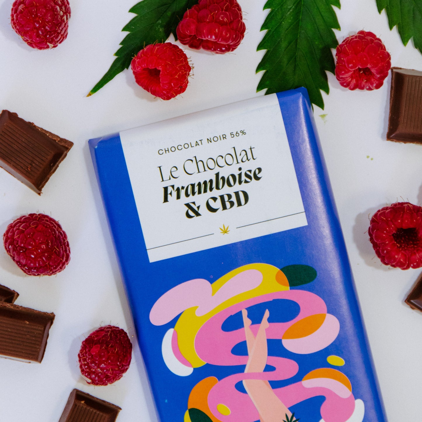 Chocolat noir, framboise et CBD