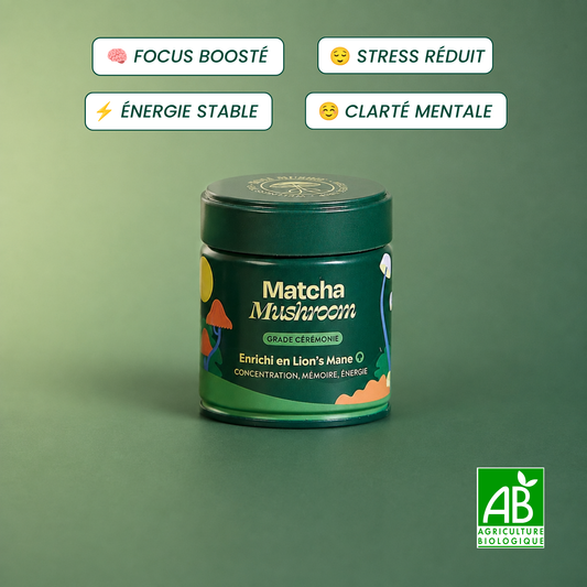 Matcha focus aux champignons